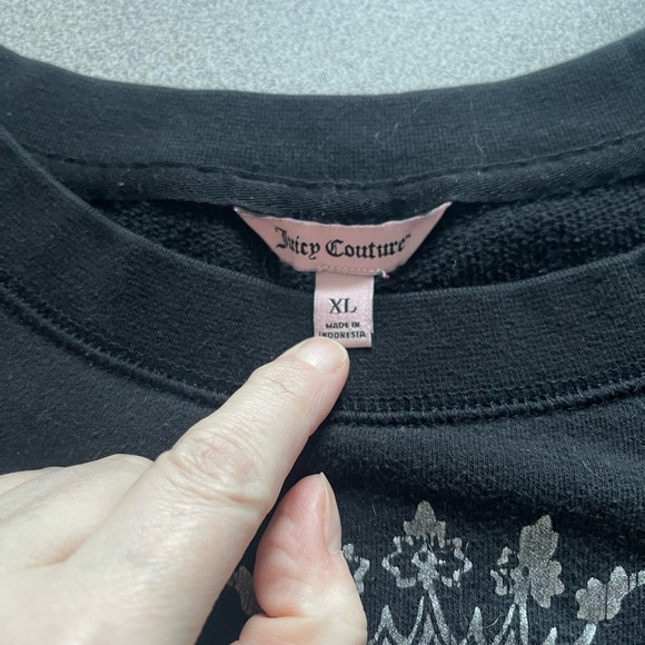 Juicy Couture I’m So Fancy Black Sweatshirt Size XL - Picture 6 of 10